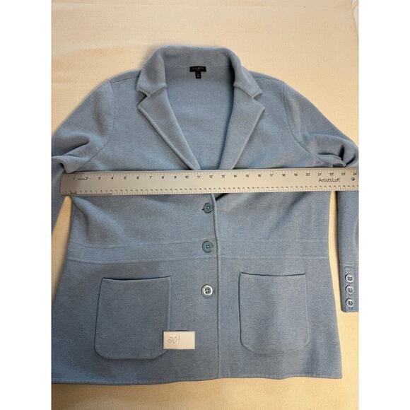 TALBOTS Ponte Knit Blazer Sz 1X PLUS Sky Blue 3-Button Career Business Preppy - Picture 6 of 9